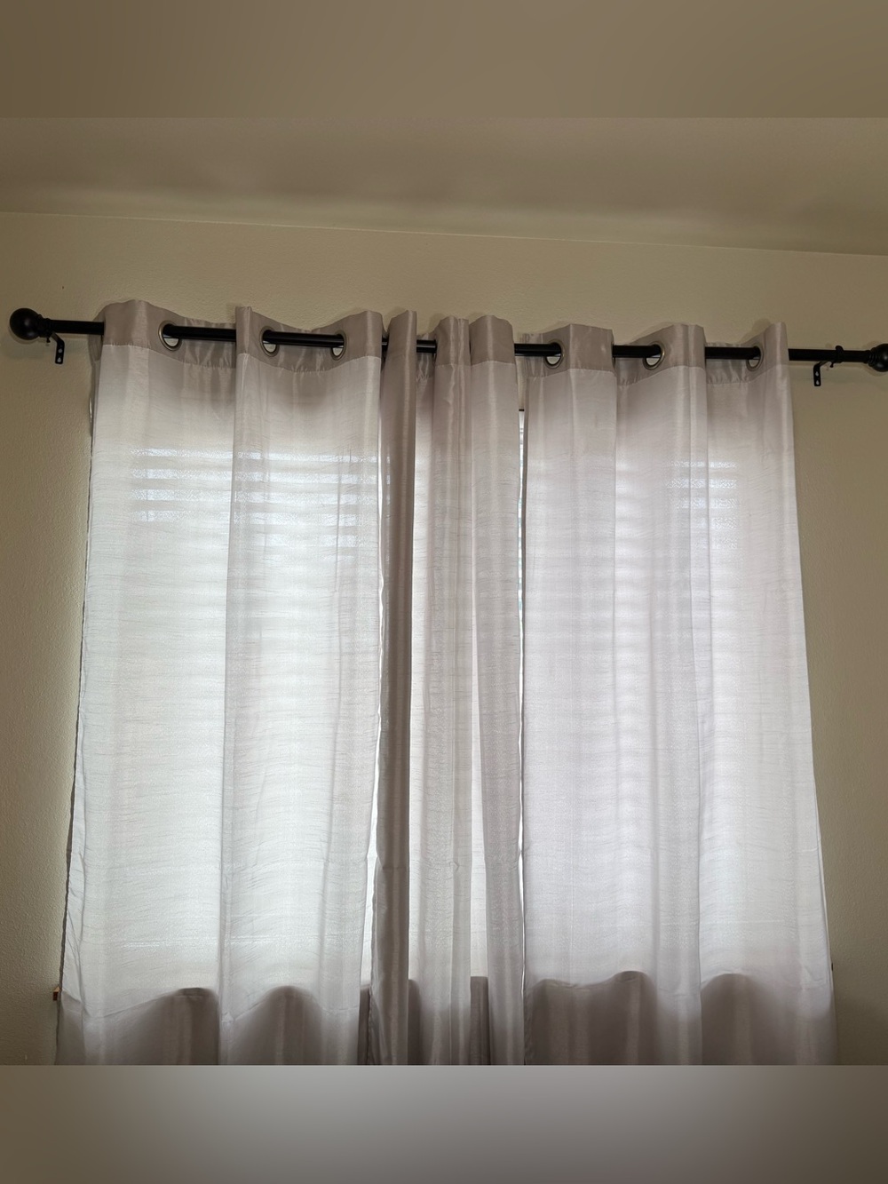 Light-Filtering Sheer Grommet Curtain Panel - Silver 3 panels